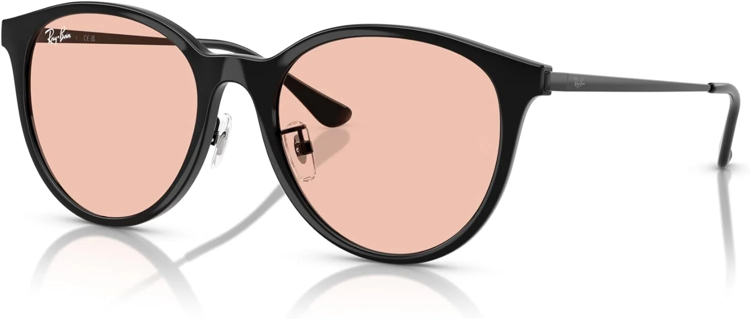 عینک آفتابی مربعی ری بن، مشکی/صورتی روشن، 55 میلی متر