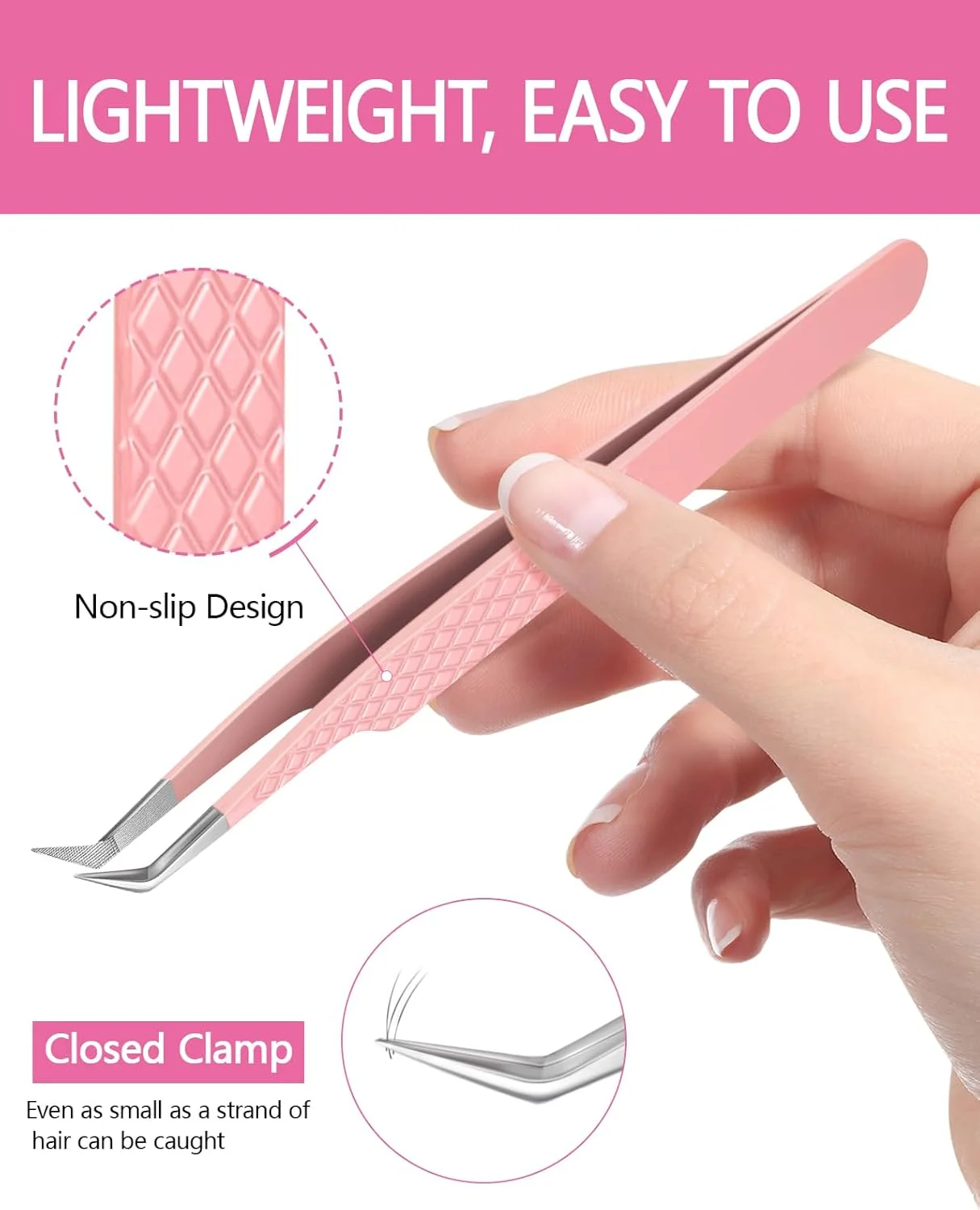 موچین مژه مورگلس با نوک فیبری، 2 عدد موچین مژه خمیده و والیوم برای اکستنشن مژه همراه با کیف موچین مژه مورگلس با نوک فیبری، 2 عدد موچین مژه خمیده و والیوم برای اکستنشن مژه همراه با کیف