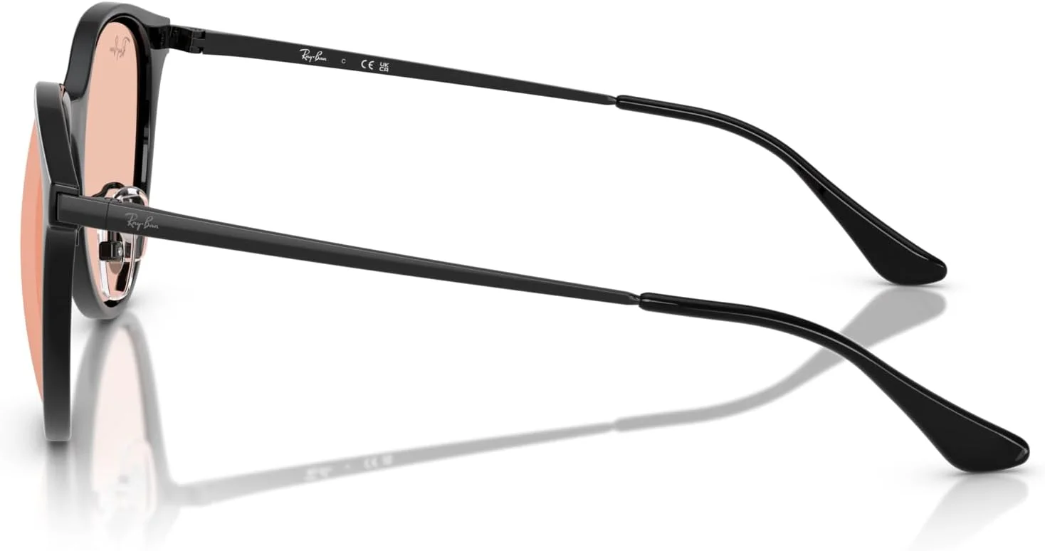 عینک آفتابی مربعی ری بن، مشکی/صورتی روشن، 55 میلی متر