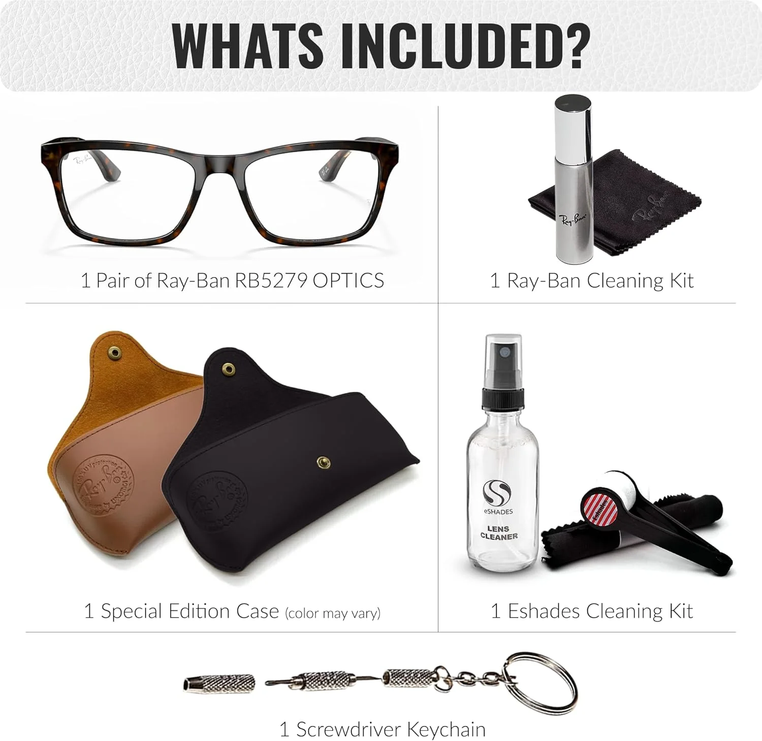 عینک طبی مربعی شکل ری بن مدل RB5279 به همراه کیت مراقبت عینک - عینک طبی با فیت پل بینی بلند - فریم عینک زنانه طراح دار با لنزهای شفاف، فریم هاوانای تیره | لنز شفاف عینک طبی مربعی شکل ری بن مدل RB5279 به همراه کیت مراقبت عینک - عینک طبی با فیت پل بینی بلند - فریم عینک زنانه طراح دار با لنزهای شفاف، فریم هاوانای تیره | لنز شفاف