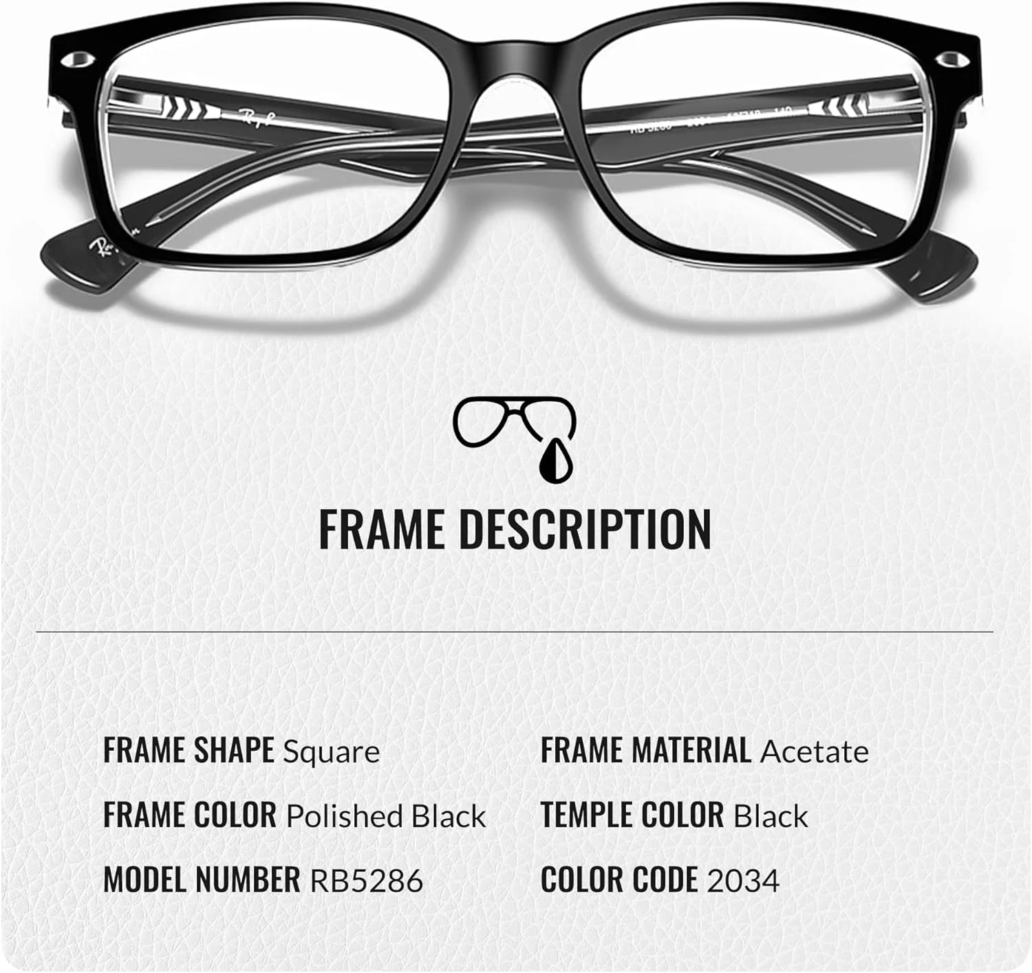 عینک طبی مربعی شکل ری بن RB5362 به همراه کیت لوازم جانبی - عینک با فیت پل بینی کوتاه - فریم عینک زنانه طراحی شده با لنزهای شفاف، مشکی روی فریم شفاف | لنز شفاف عینک طبی مربعی شکل ری بن RB5362 به همراه کیت لوازم جانبی - عینک با فیت پل بینی کوتاه - فریم عینک زنانه طراحی شده با لنزهای شفاف، مشکی روی فریم شفاف | لنز شفاف