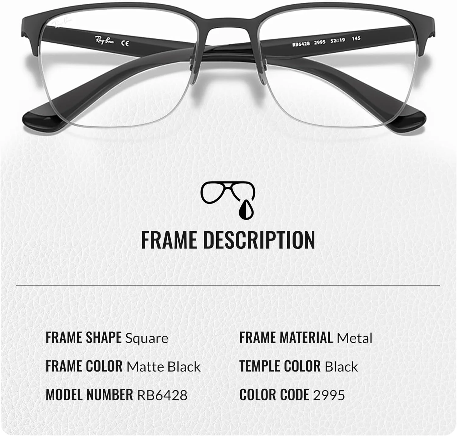 عینک طبی فلزی مربعی شکل ری بن مدل RB6428 به همراه کیت مراقبت رسمی عینک طبی فلزی مربعی شکل ری بن مدل RB6428 به همراه کیت مراقبت رسمی