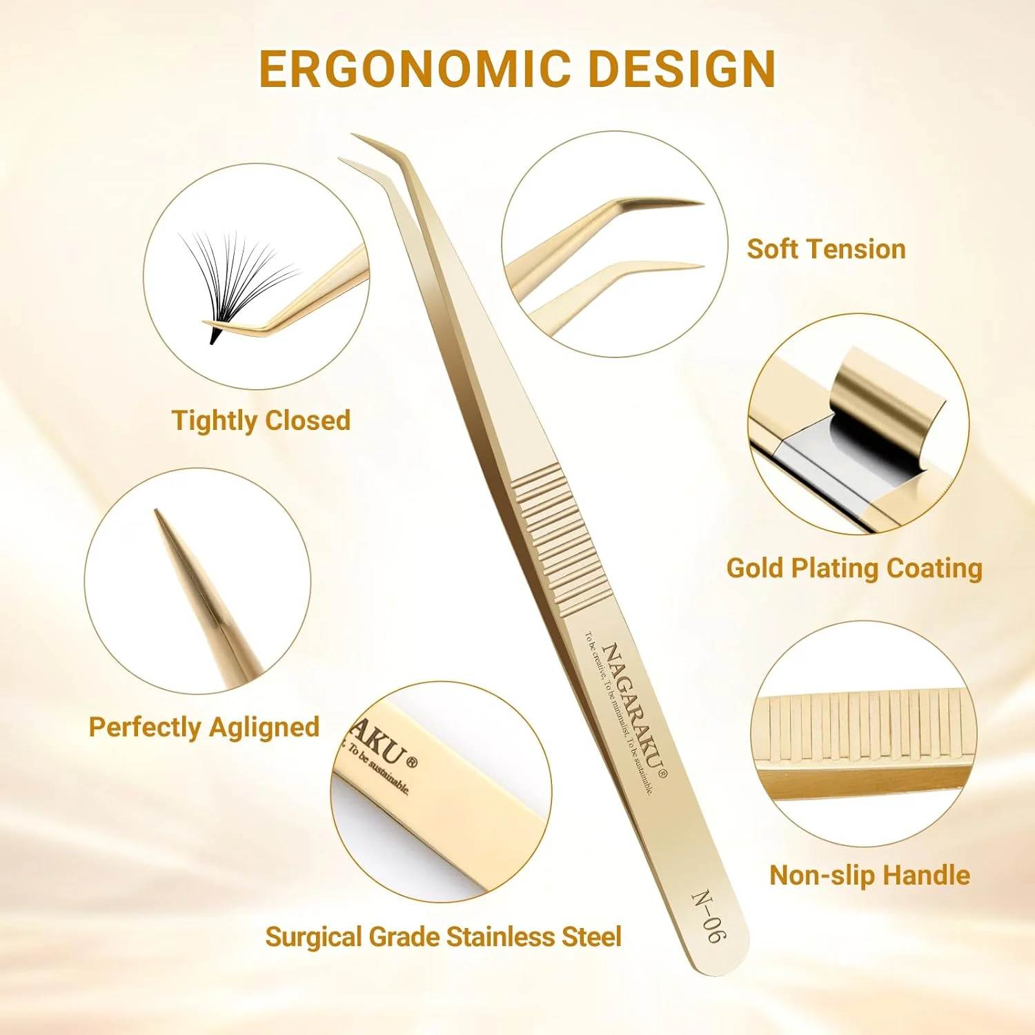 موچین اکستنشن مژه NAGARAKU، موچین حرفه ای با دقت بالا، طلایی، خمیده، مناسب برای فن سازی والیوم، موچین فن های از پیش ساخته شده، موچین مژه استیل ضد زنگ، ابزار آرایش، موچین طراحی ناخن (N-06) موچین اکستنشن مژه NAGARAKU، موچین حرفه ای با دقت بالا، طلایی، خمیده، مناسب برای فن سازی والیوم، موچین فن های از پیش ساخته شده، موچین مژه استیل ضد زنگ، ابزار آرایش، موچین طراحی ناخن (N-06)