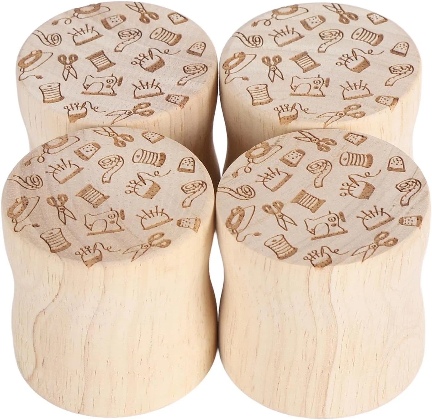 وزنه خیاطی گرد چند منظوره 2 در 1 HUSHUI، وزنه طرح چوب لاستیکی 4 عددی برای خیاطی، پارچه و الگوهای پارچه ای