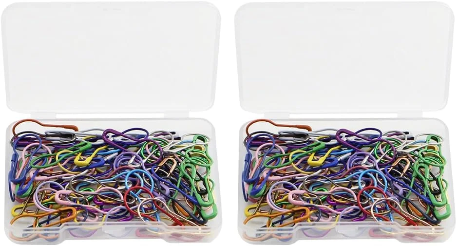 JIHUOO 200pcs 22mm Pumpkin Safety Pins Small Metal Stitch Markers Sewing Needles Clothes Pins Craft Pins Jewelry Making Needles with Storage Boxes