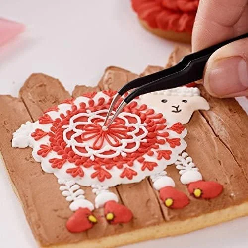 ابزار فوندانت آسترا، موچین سر تیز برای مرواریدهای شکری، مهره های آب نباتی - ست 2 عددی