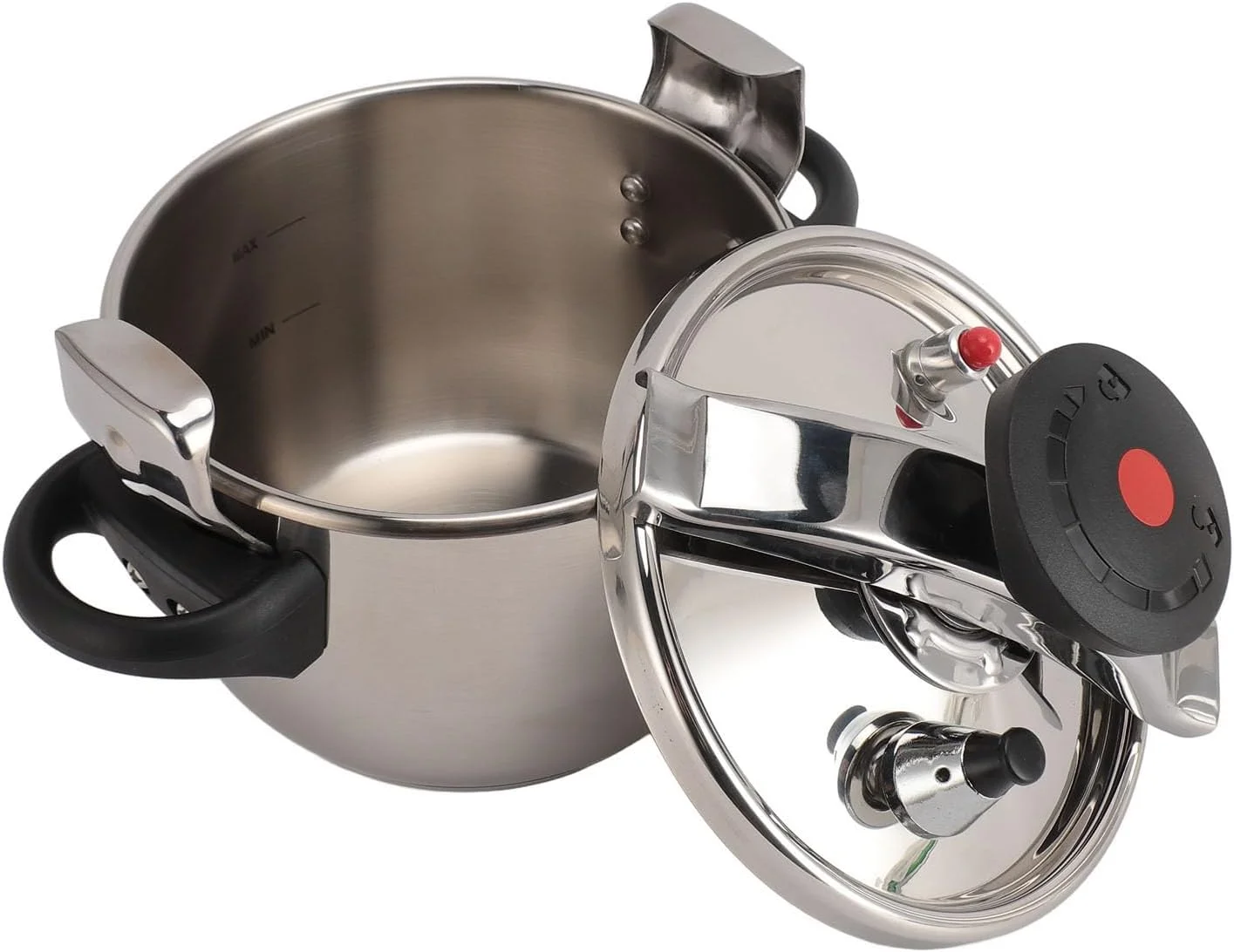 زودپز کوچک استیل Depisuta، 3 لیتری 55KPA، زودپز چند منظوره استیل برای اجاق گاز و اجاق القایی، پخت سریع زودپز کوچک استیل Depisuta، 3 لیتری 55KPA، زودپز چند منظوره استیل برای اجاق گاز و اجاق القایی، پخت سریع