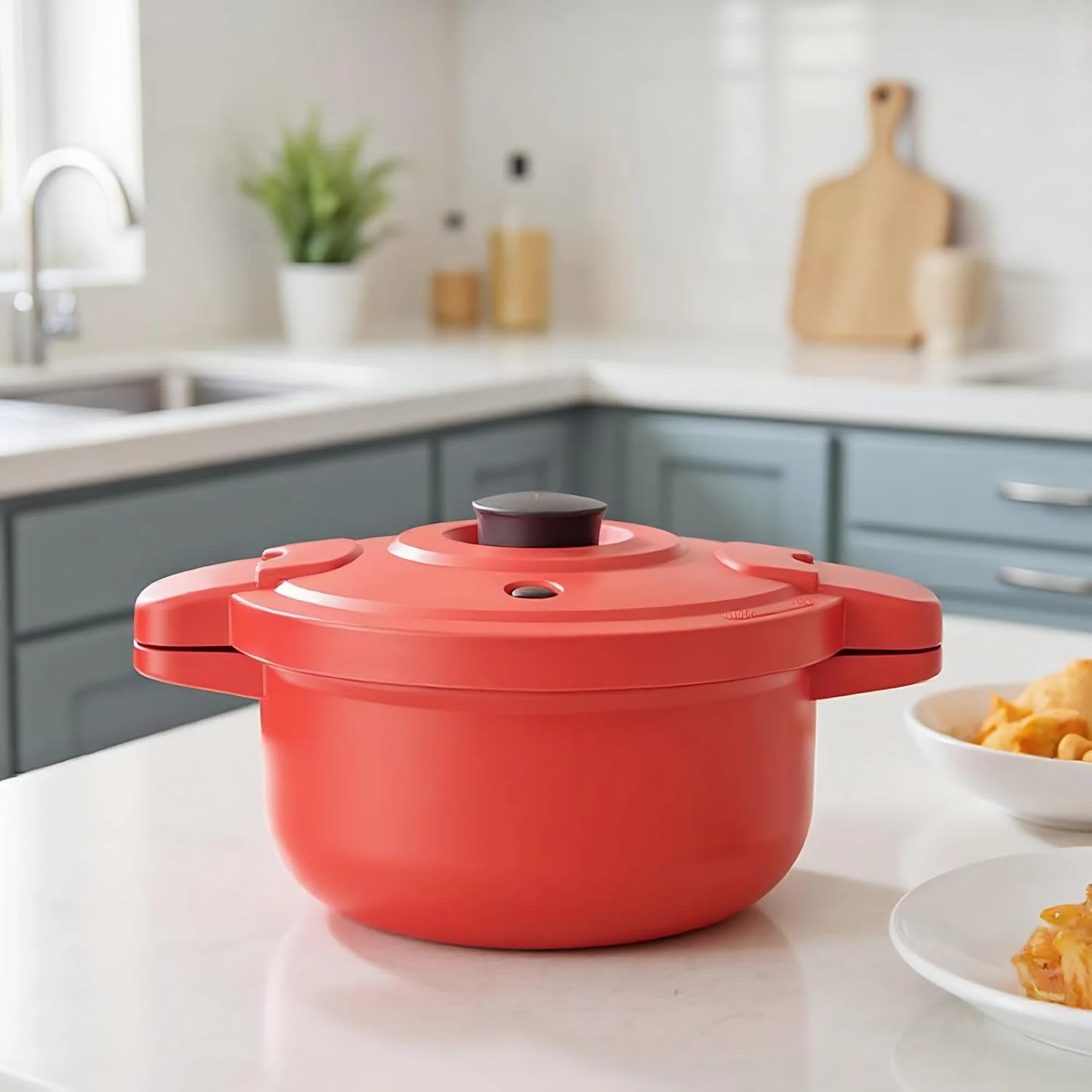 بخارپز سبزیجات مایکروویو، قابلمه پخت و پز چند منظوره تحت فشار، ابزار پخت و پز سریع و چند منظوره 2.3 لیتری برای صبحانه ناهار شام خانه مسافرت خوابگاه محل کار آشپزخانه