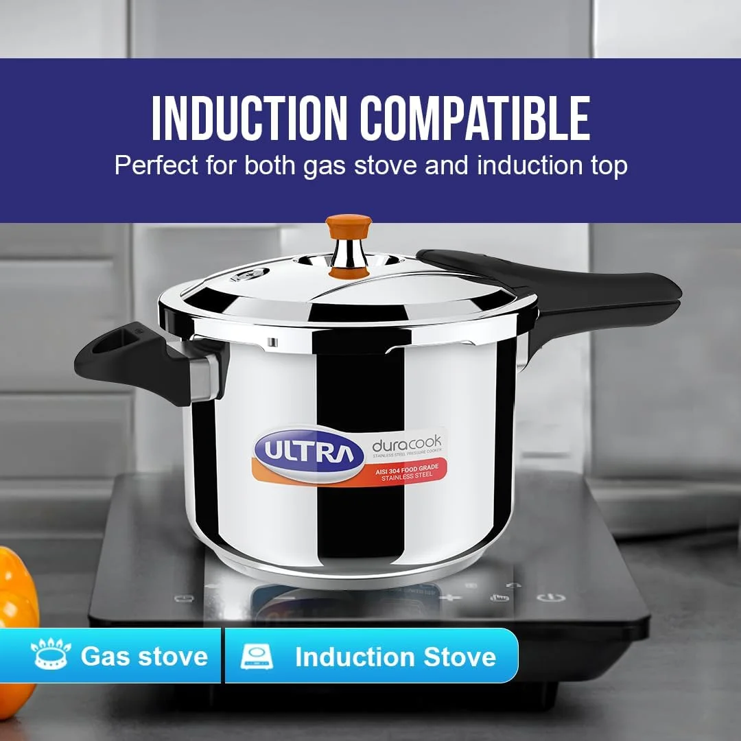 زودپز الترا دوراکوک 6.5 لیتری | زودپز استیل ضد زنگ گرید غذایی AISI 304 | پایه کامپوزیت 3 لایه با ضربه بالا | جمع کننده کف | دسته باکلیت قالب گیری شده تزریقی زودپز الترا دوراکوک 6.5 لیتری | زودپز استیل ضد زنگ گرید غذایی AISI 304 | پایه کامپوزیت 3 لایه با ضربه بالا | جمع کننده کف | دسته باکلیت قالب گیری شده تزریقی