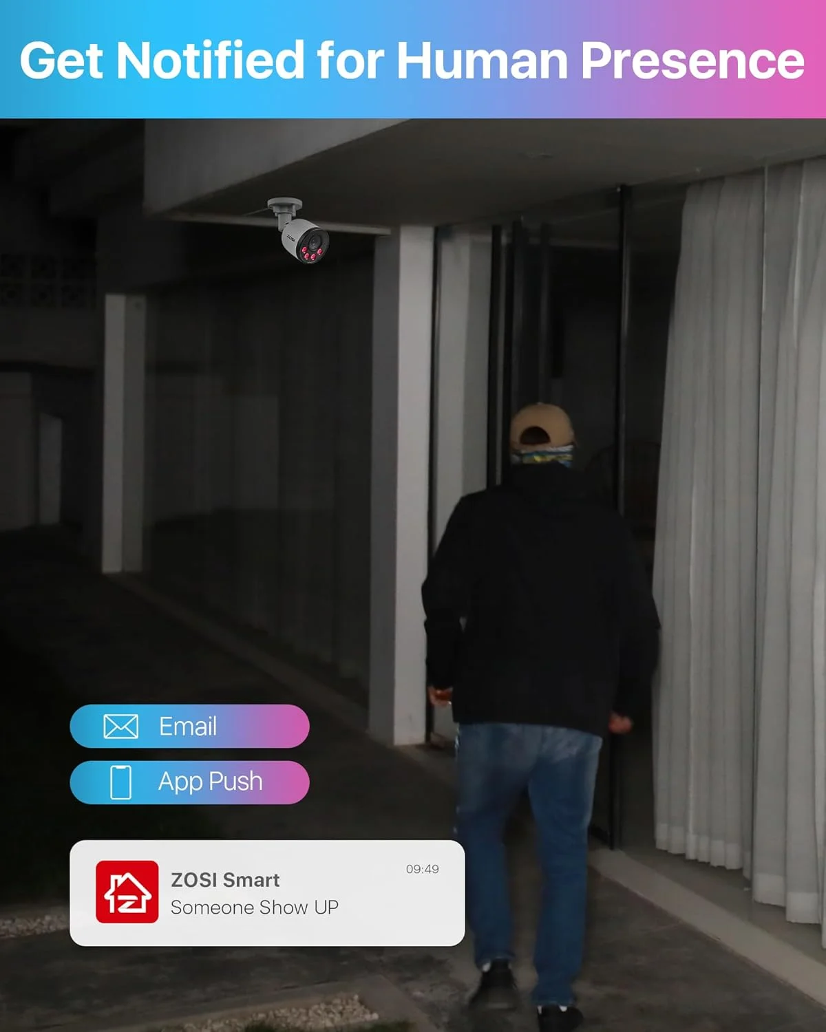 سیستم دوربین مداربسته تحت شبکه 4K زوسی با 16 کانال PoE به همراه صدا، دید در شب، تشخیص هوشمند انسان، هشدارهای حرکتی، 8 عدد دوربین سیمی PoE مناسب فضای داخلی و خارجی، دستگاه ضبط NVR شانزده کاناله 4K 8MP با هارد 4 ترابایتی برای ضبط 24/7