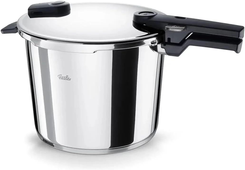زودپز استیل فیسلر مدل Vitaquick مناسب بخارپزی ظرفیت 10 لیتر قطر 26 سانتی متر دارای 2 سطح پخت ساخت آلمان سازگار با اجاق های القایی