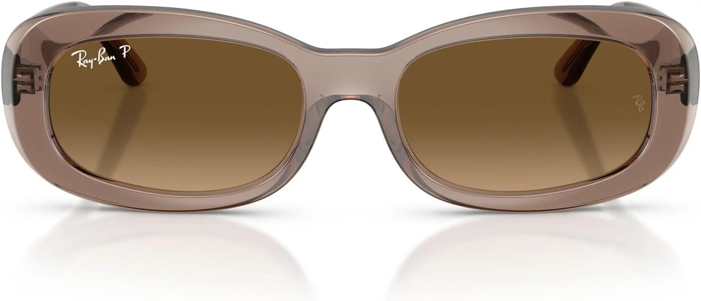 عینک آفتابی زنانه ری بن مدل RB2221 Ritual Oval، بژ شفاف/قهوه ای گرادیان پلاریزه، 56 میلی متر