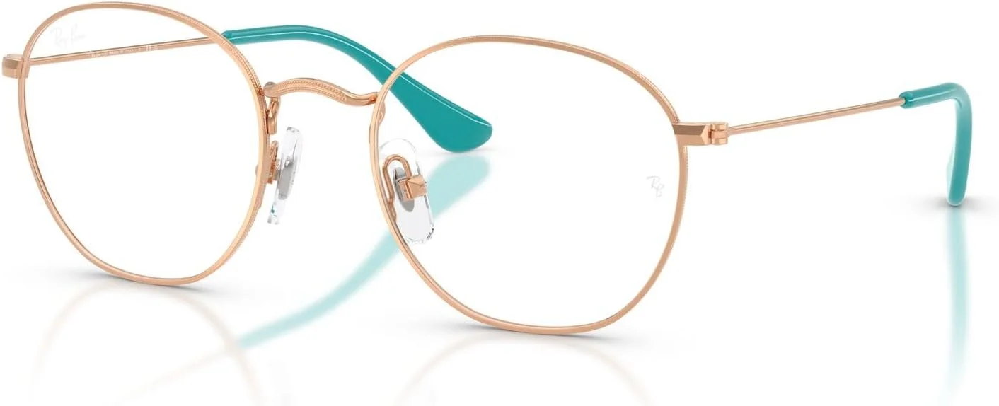 فریم عینک طبی گرد Ray-Ban RY9572V Rob، طلایی رزگلد/لنز نمایشی، 46 میلی متر