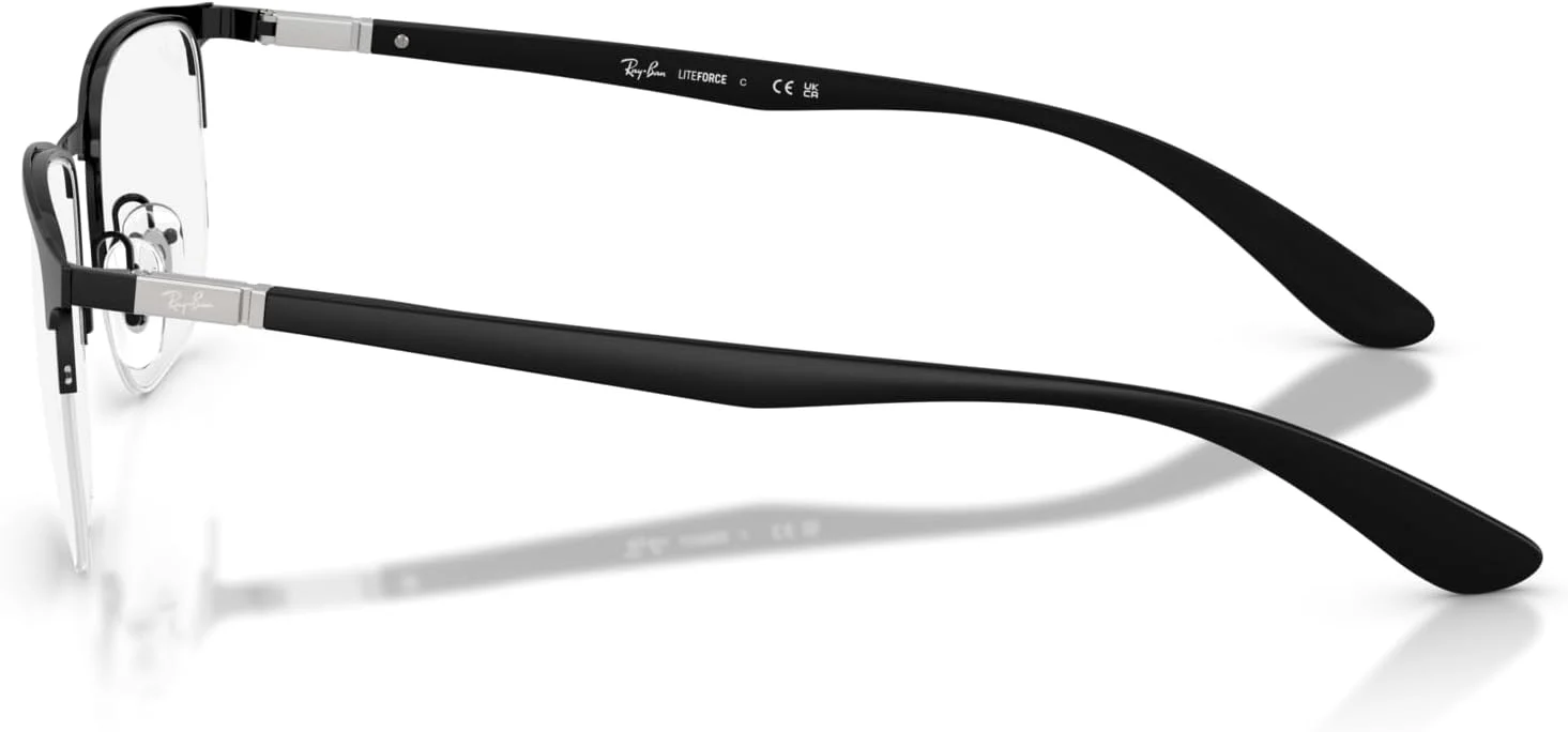 عینک طبی مستطیلی ری بن RX6513، مشکی مات روی مشکی/لنز نمایشی، 53 میلی متر عینک طبی مستطیلی ری بن RX6513، مشکی مات روی مشکی/لنز نمایشی، 53 میلی متر