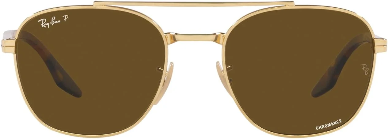 عینک آفتابی مربعی ری بن مدل Rb3688، طلایی/قهوه ای پلاریزه، 58 میلی متر