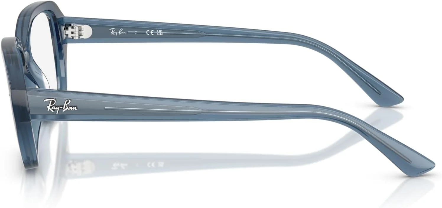 فریم عینک طبی مربعی ری بن مدل RX7258 Shea، آبی روشن/لنز نمایشی، 53 میلی‌متر