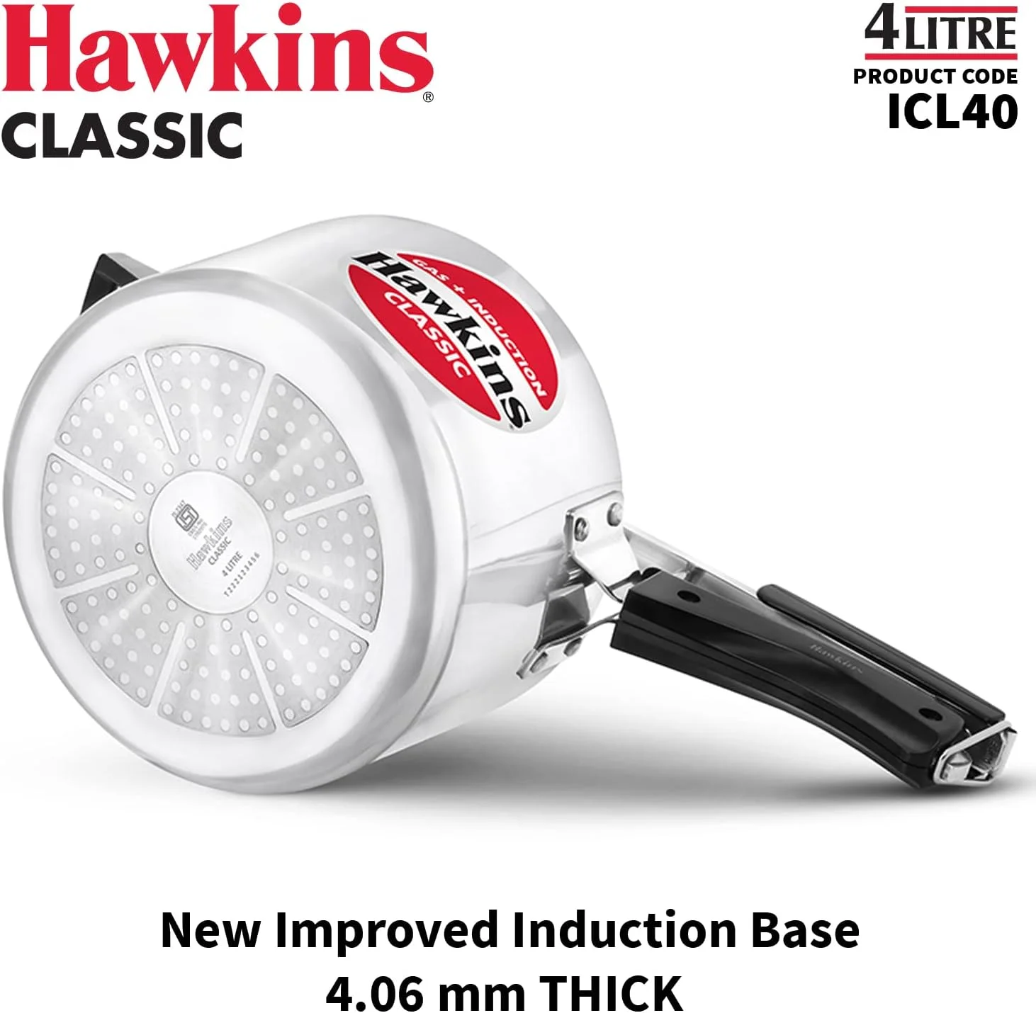 زودپز آلومینیومی کلاسیک 4 لیتری هاوکینز، پایه القایی، نقره ای (ICL40)