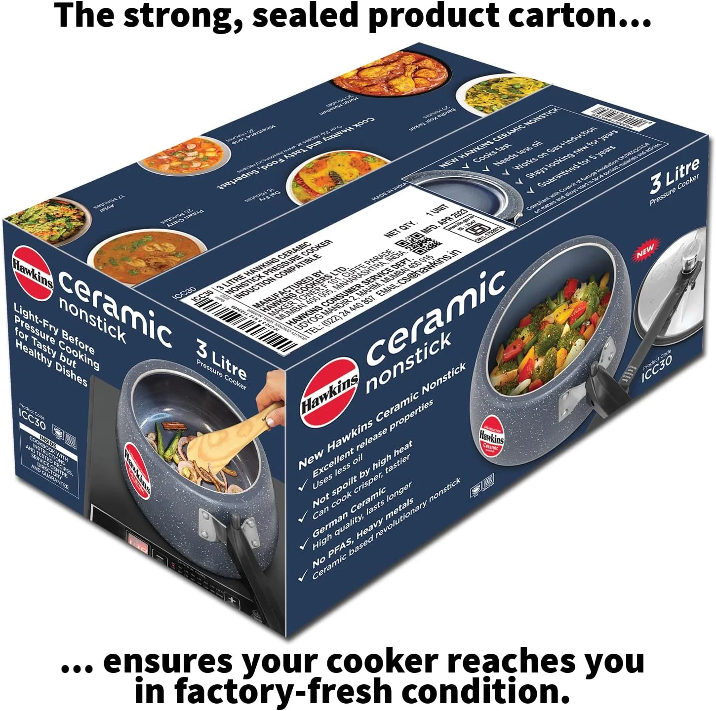 زودپز سرامیکی نچسب هاوکینز 3 لیتری مناسب برای اجاق های القایی زودپز سرامیکی نچسب هاوکینز 3 لیتری مناسب برای اجاق های القایی