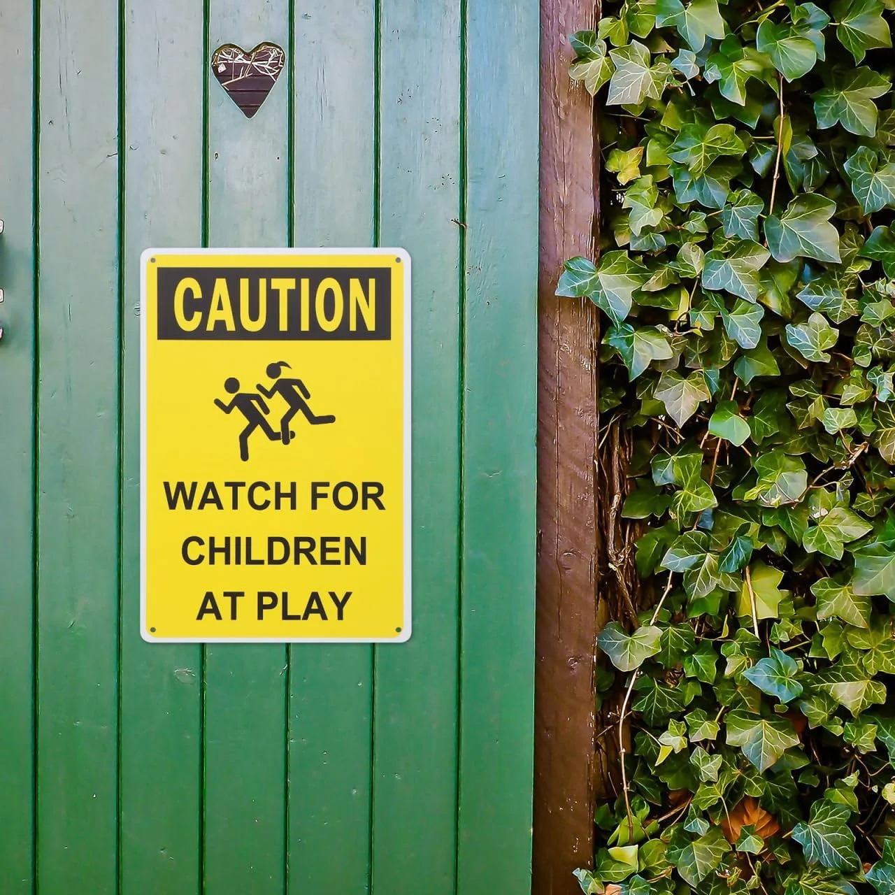 تابلو احتیاط iplusmile، علامت ایمنی مراقب کودکان در حال بازی، علامت هشدار کاهش سرعت، برچسب احتیاط بازی کودکان، برای خیابان، چمن، محله، حیاط، جاده