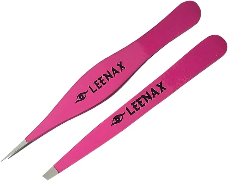 موچین حرفه ای Leenax Precision Pro – موچین دو سر استیل ضد زنگ برای ابرو، موهای صورت، خرده ها و موهای زیر پوستی – سر صاف + نوک تیز برای زنان و مردان (صورتی) موچین حرفه ای Leenax Precision Pro – موچین دو سر استیل ضد زنگ برای ابرو، موهای صورت، خرده ها و موهای زیر پوستی – سر صاف + نوک تیز برای زنان و مردان (صورتی)