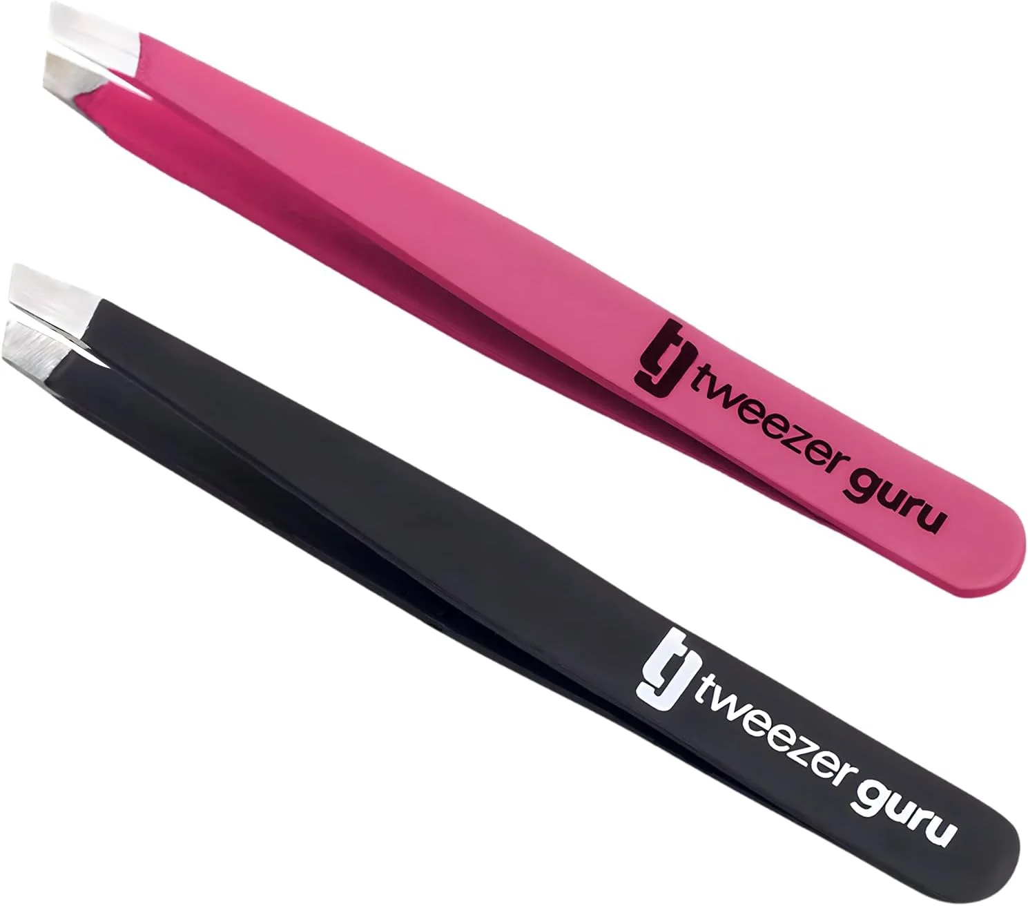ست 2 عددی موچین ابرو نوک مورب استیل Tweezer Guru - موچین حرفه ای و دقیق برای موهای صورت ست 2 عددی موچین ابرو نوک مورب استیل Tweezer Guru - موچین حرفه ای و دقیق برای موهای صورت