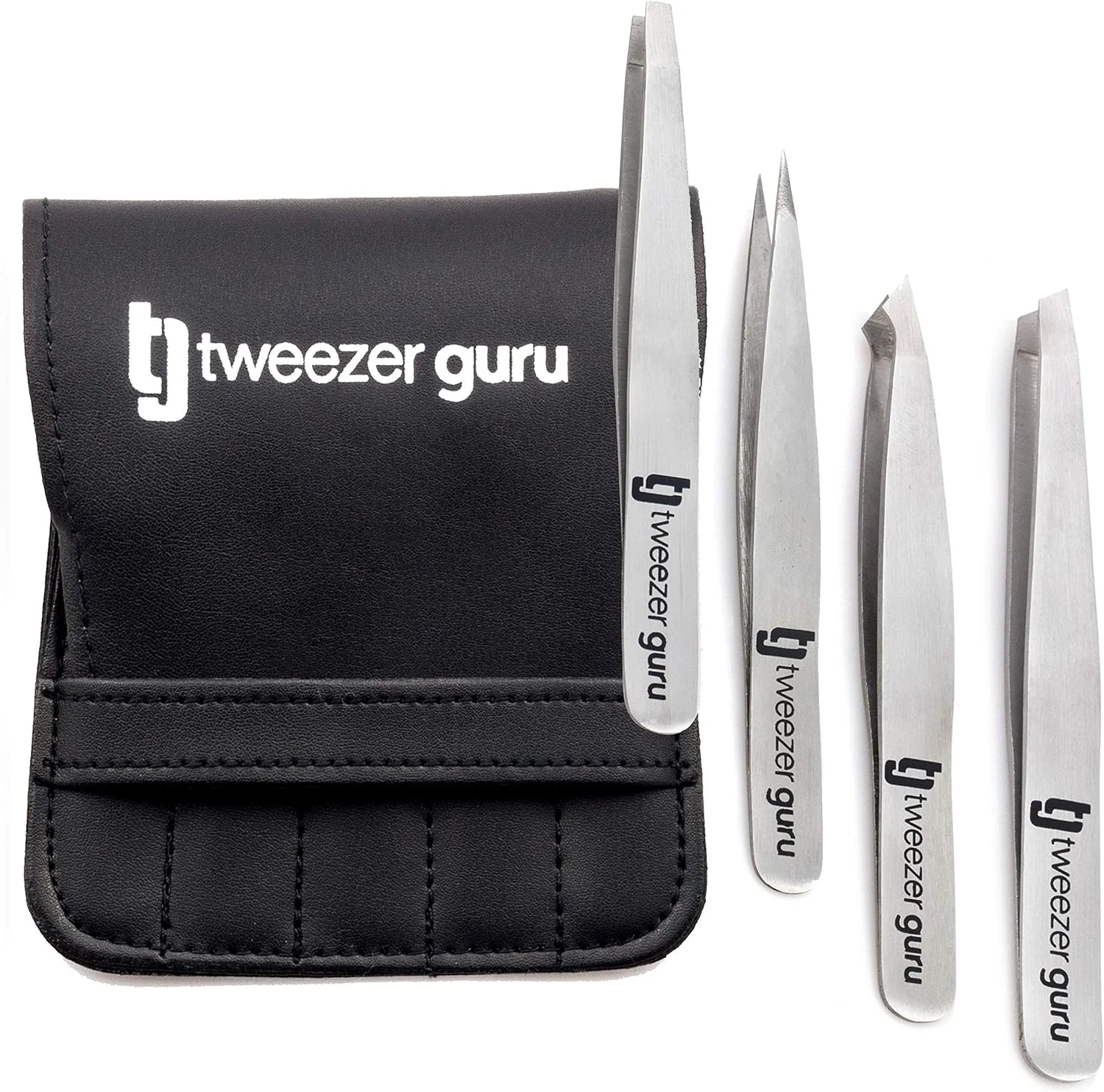 ست موچین ابرو Tweezer Guru برای زنان و مردان - ست موچین حرفه ای نوک مورب و نوک تیز به همراه کیف - کیت موچین دقیق برای موهای صورت، خار و موهای زیر پوستی (4 عددی) ست موچین ابرو Tweezer Guru برای زنان و مردان - ست موچین حرفه ای نوک مورب و نوک تیز به همراه کیف - کیت موچین دقیق برای موهای صورت، خار و موهای زیر پوستی (4 عددی)