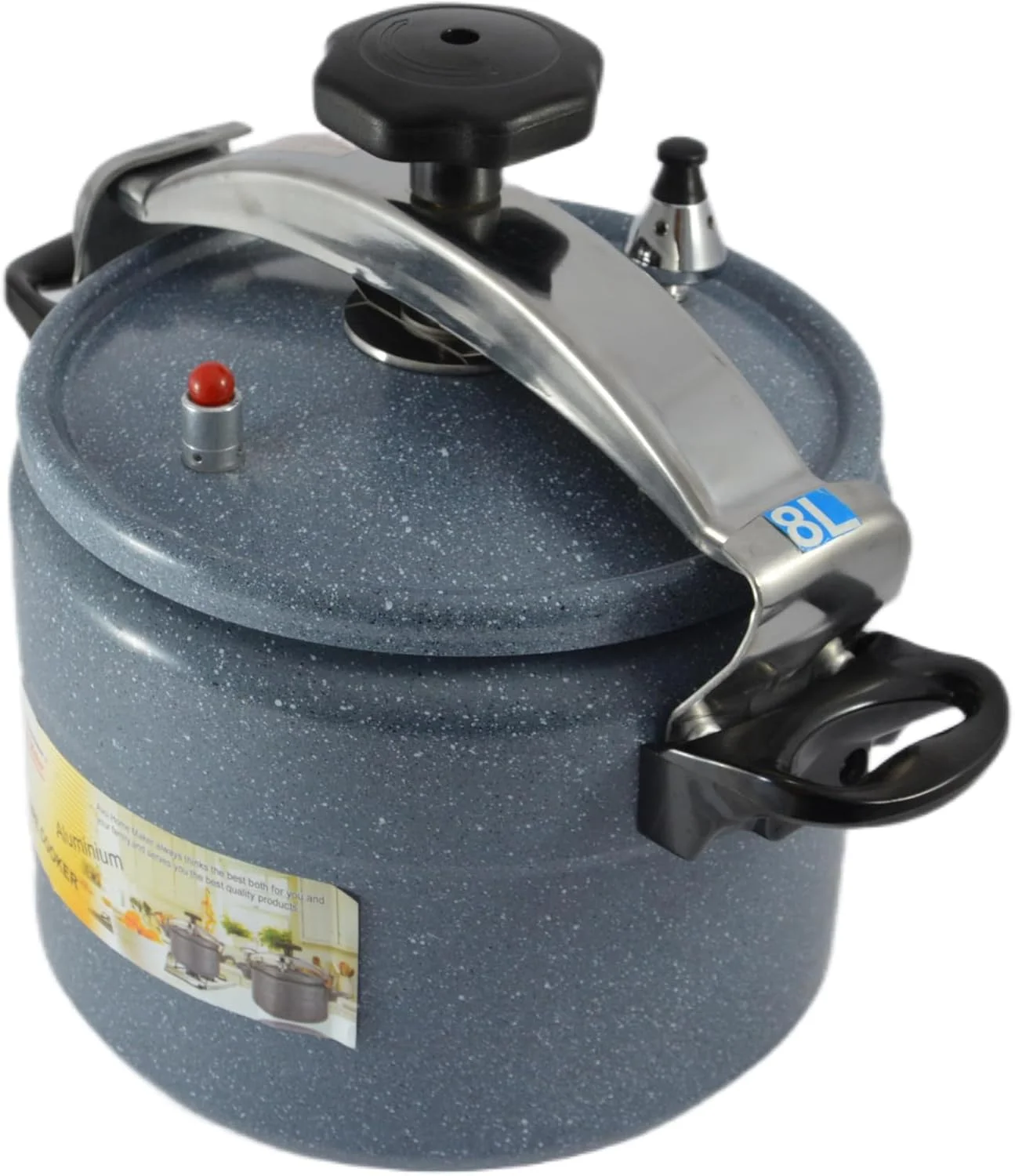 زودپز با پوشش سرامیکی هوم میکر با پایه القایی، ظرفیت 8 لیتر، خاکستری