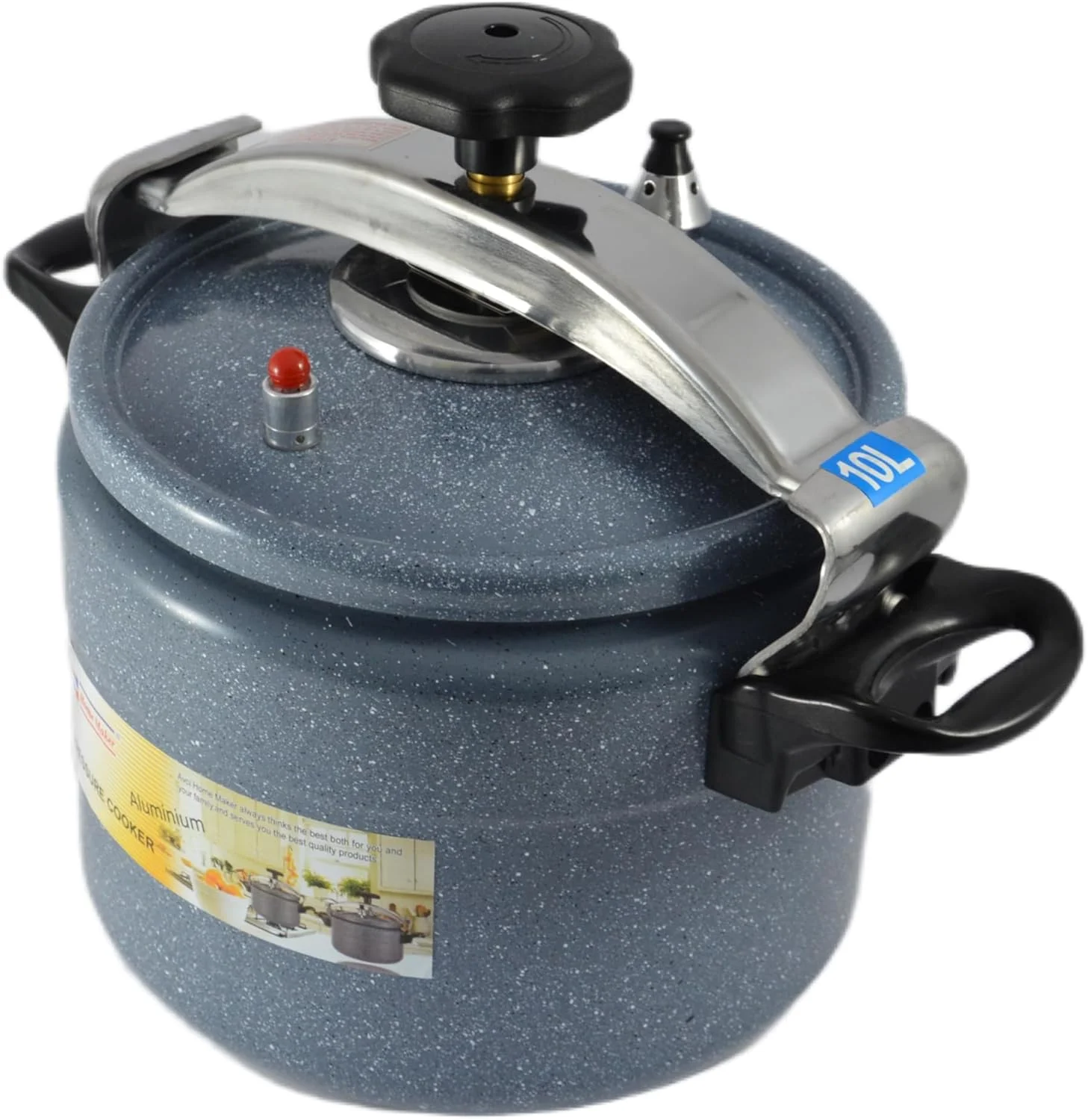 زودپز با پوشش سرامیکی هوم میکر با پایه القایی، ظرفیت 10 لیتر، خاکستری