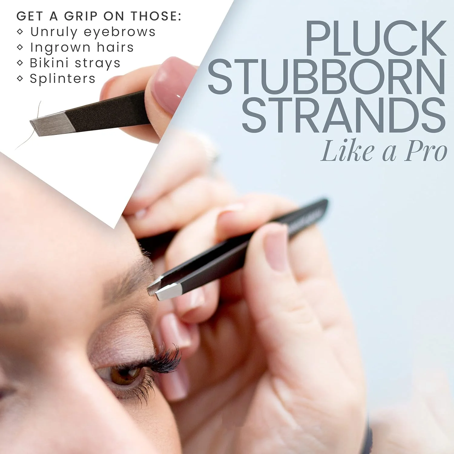 ست موچین 5 تکه Tweezer Guru - نوک اریب و نوک تیز استیل ضد زنگ - دقت عالی برای موهای صورت، موهای زیر پوستی، خار و جوش سر سیاه (مشکی) (بسته 5 عددی)