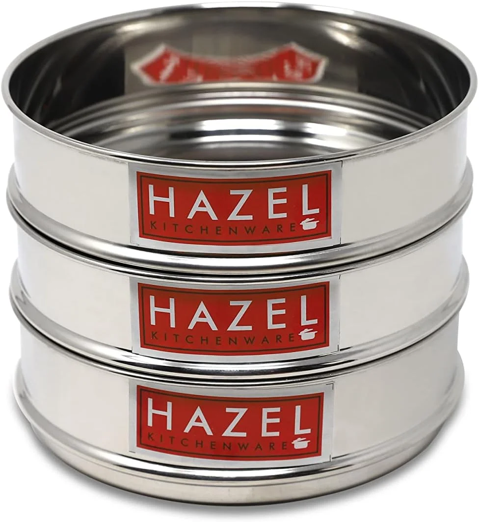 ظروف پخت و پز هیزل آلفا | ست ظروف پخت و پز 750 میلی لیتری | ست 3 عددی با روکش براق به همراه ست ظروف استیل | دبه های پلوپز، جداکننده های پلوپز قابل انباشته شدن، نقره ای، 8 لیتری ظروف پخت و پز هیزل آلفا | ست ظروف پخت و پز 750 میلی لیتری | ست 3 عددی با روکش براق به همراه ست ظروف استیل | دبه های پلوپز، جداکننده های پلوپز قابل انباشته شدن، نقره ای، 8 لیتری
