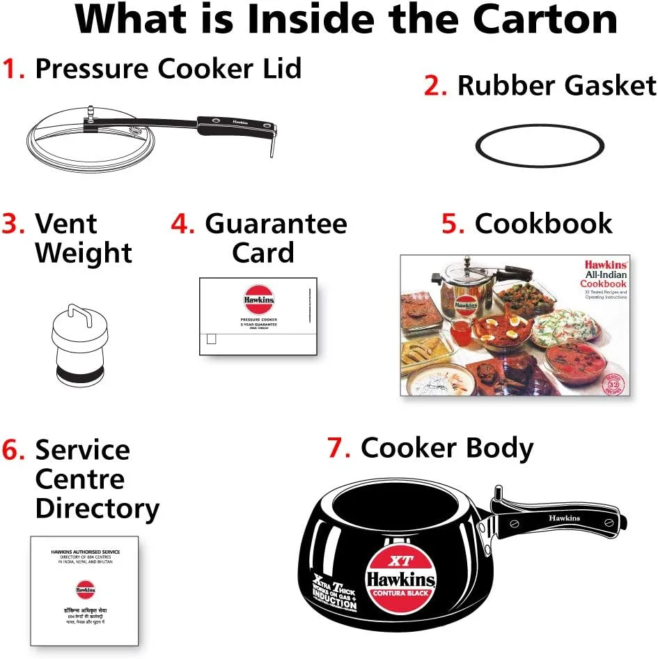 زودپز آلومینیومی درب داخلی هاوکینز کانتورا بلک XT سازگار با اجاق القایی، 3 لیتر، مشکی (CXT30) زودپز آلومینیومی درب داخلی هاوکینز کانتورا بلک XT سازگار با اجاق القایی، 3 لیتر، مشکی (CXT30)