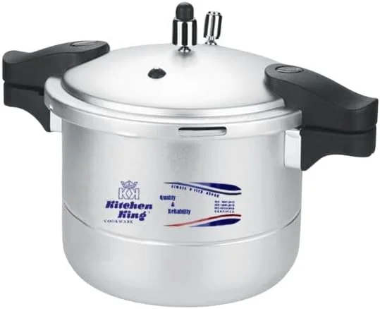 زودپز و بخارپز Kitchen King Blaze (2 در 1)، آلومینیوم سنگین، دریچه ایمنی GRS، دستگیره های ارگونومیک مقاوم در برابر حرارت، سازگار با اجاق گاز و برقی (9 لیتر)