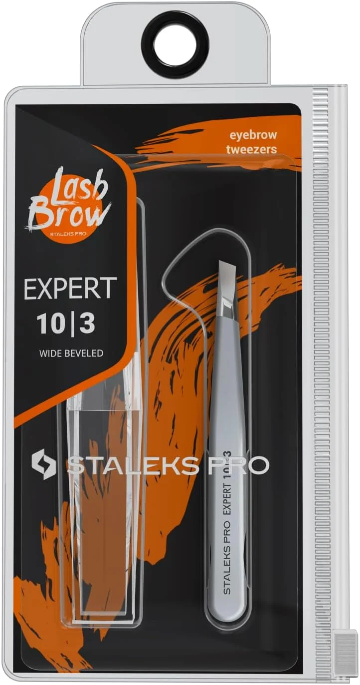 موچین ابرو اریب - STALEKS PRO - فولاد ضد زنگ جراحی - موچین نوک اریب - دوام - دقت - دست ساز - برای متخصصان و حرفه ای ها.