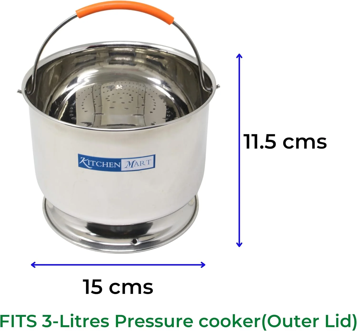 ظرف جدا کننده نشاسته استیل ممتاز Kitchen Mart برای زودپز (مناسب زودپز 3 لیتری)