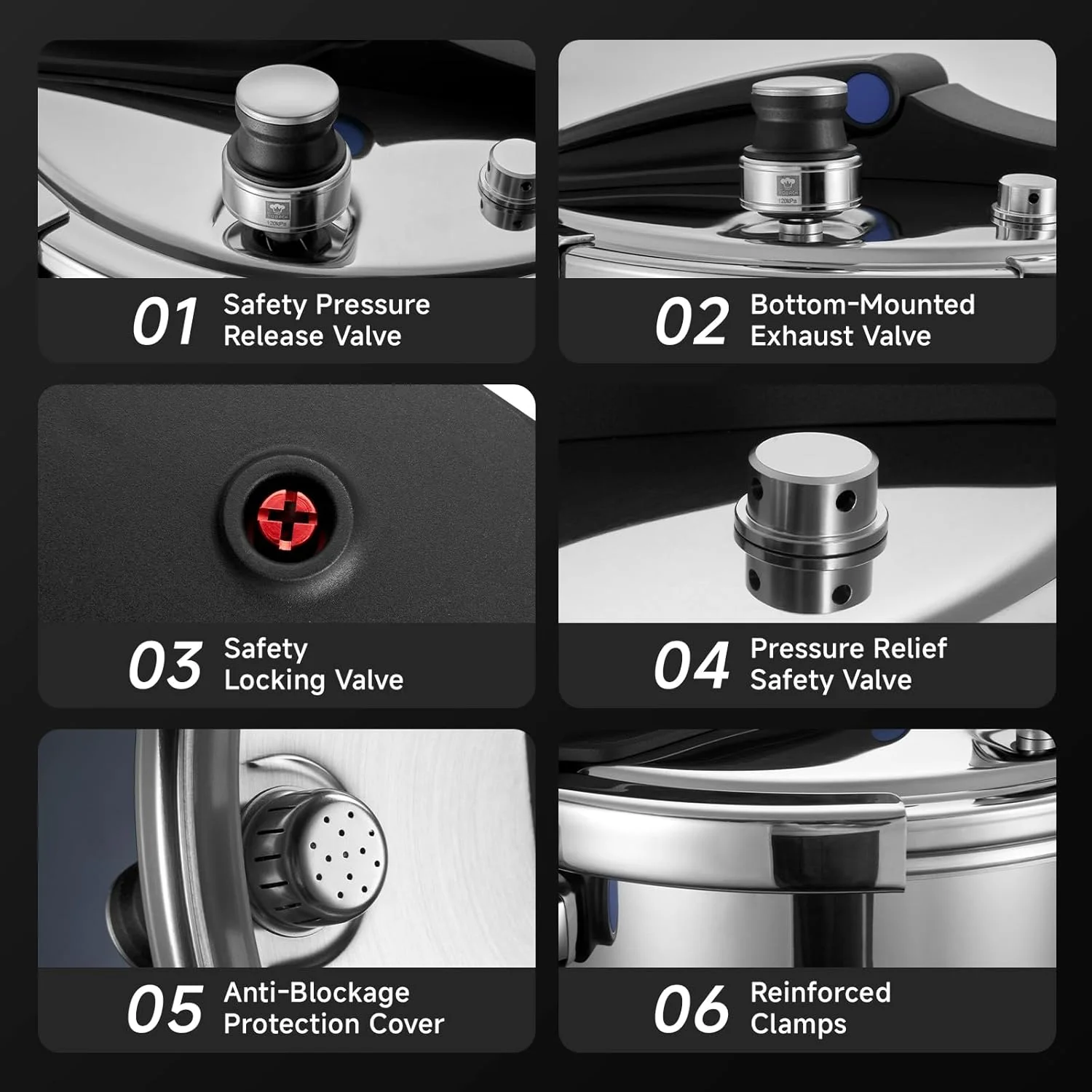 زودپز استیل 8 کوارت KOBACH، قابلمه زودپز، زودپز پخت و پز، سازگار با اجاق گازهای القایی و گازی، قابل شستشو در ماشین ظرفشویی، طراحی باز کردن با یک دست زودپز استیل 8 کوارت KOBACH، قابلمه زودپز، زودپز پخت و پز، سازگار با اجاق گازهای القایی و گازی، قابل شستشو در ماشین ظرفشویی، طراحی باز کردن با یک دست