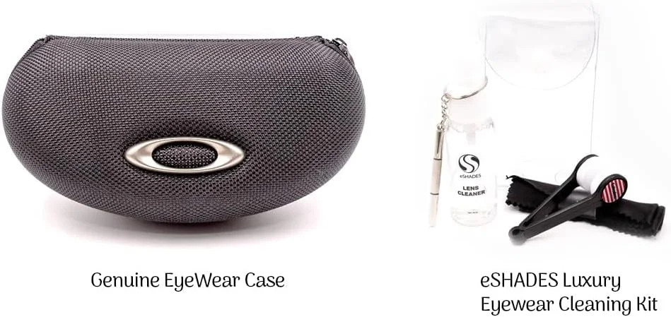 جلد عینک آفتابی Oakley + بسته لوازم جانبی لوکس عینک eSHADES، مشکی، سایز واحد