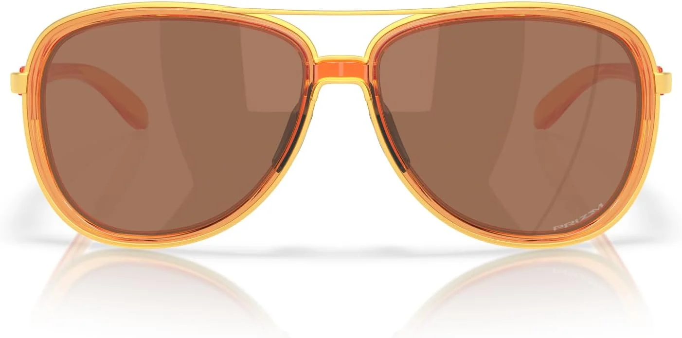 عینک آفتابی خلبانی زنانه Oakley مدل OO4129 Split Time، زنجبیلی شفاف/تنگستن Prizm، 58 میلی‌متر