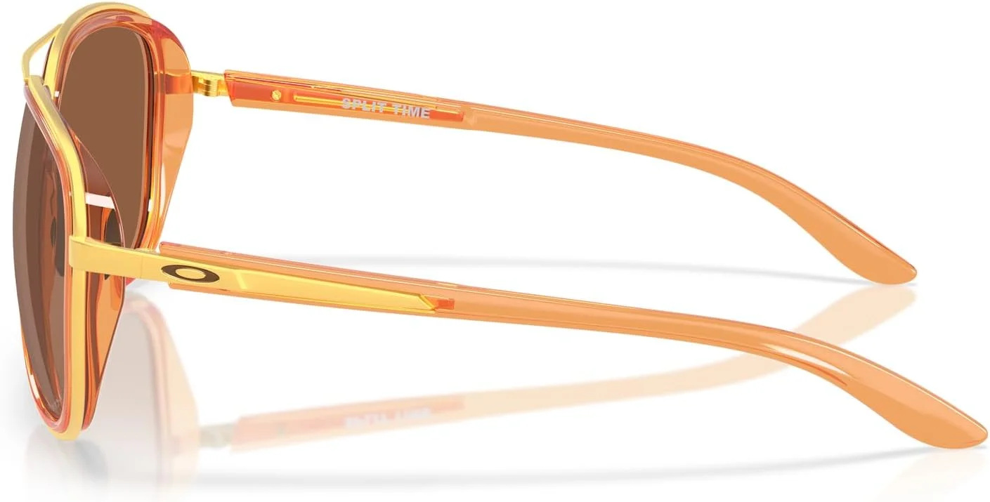 عینک آفتابی خلبانی زنانه Oakley مدل OO4129 Split Time، زنجبیلی شفاف/تنگستن Prizm، 58 میلی‌متر