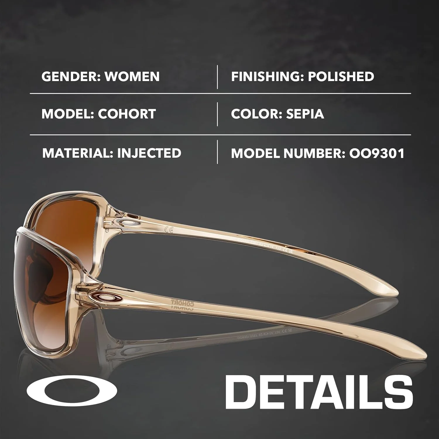 عینک آفتابی مستطیلی زنانه اوکلی مدل COHORT OO9301 به همراه کیت رسمی عینک