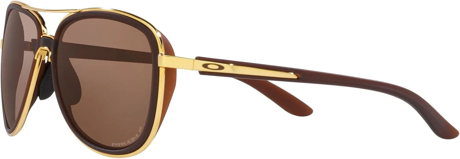 عینک آفتابی خلبانی Oakley OO4129 Split Time زنانه، روت بیر مات/پریزم تنگستن پلاریزه، 58 میلی متر، روت بیر مات/پریزم تنگستن پلاریزه، 58 میلی متر