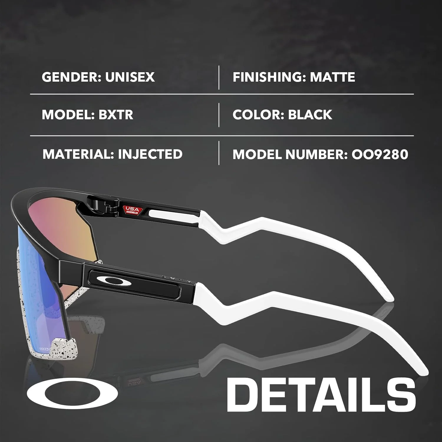 عینک آفتابی لنز پریزم OAKLEY BXTR OO9280 به همراه بسته لوازم جانبی رسمی عینک