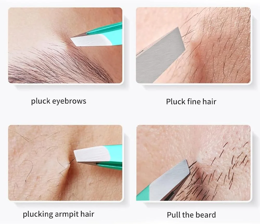 موچین نوک مورب Majestik+ - موچین حرفه ای استیل ضد زنگ با نوک مورب - بهترین موچین دقیق ابرو برای روتین زیبایی روزانه شما! در رنگ نعنایی