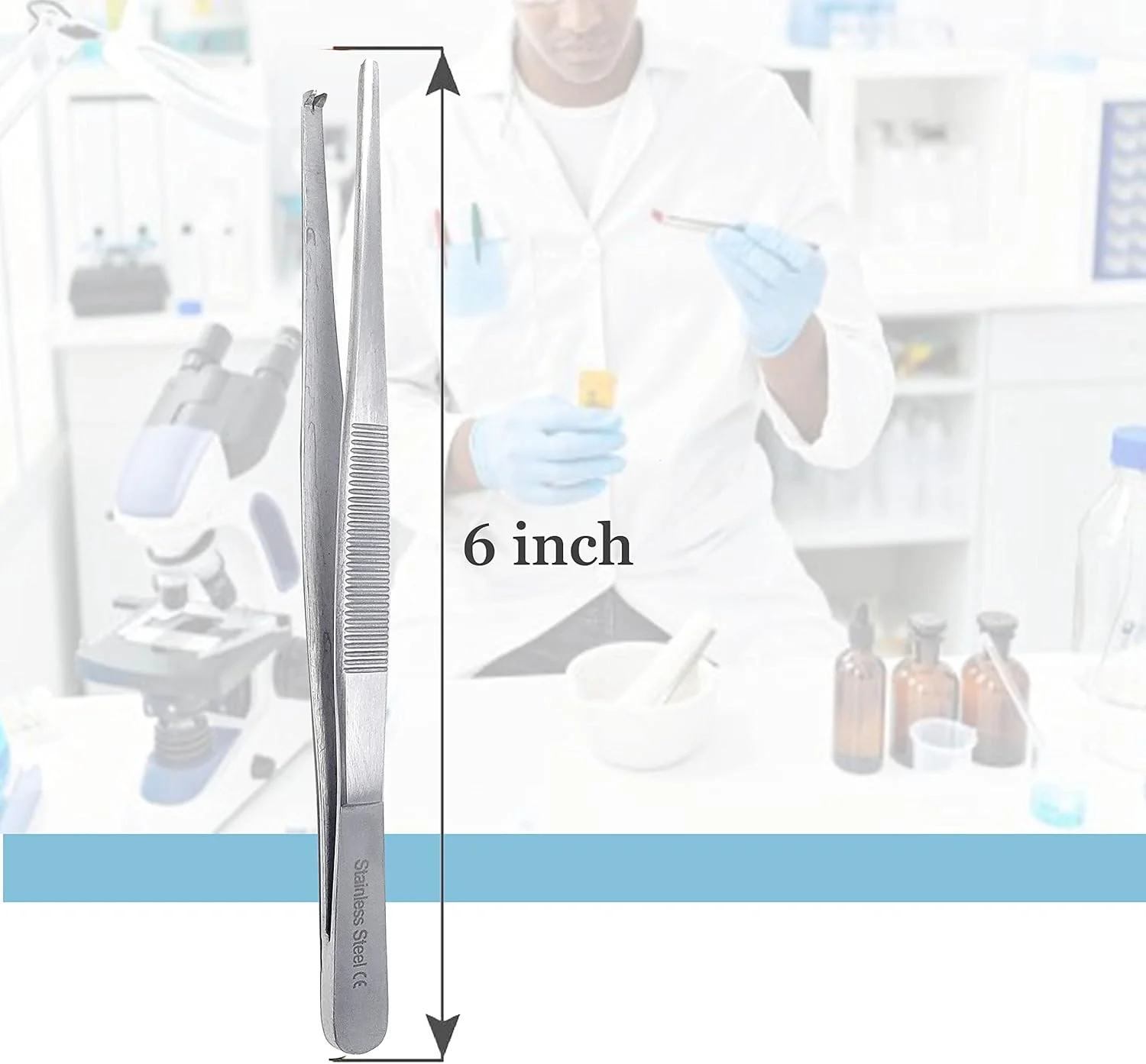 فورسپس شست انگشتی دندانه موشی 1x2 کخِر کُند دقیق A2Z SCILAB استیل ضد زنگ 6 اینچ (15.24 سانتی متر)، دسته آجدار راحت فورسپس شست انگشتی دندانه موشی 1x2 کخِر کُند دقیق A2Z SCILAB استیل ضد زنگ 6 اینچ (15.24 سانتی متر)، دسته آجدار راحت