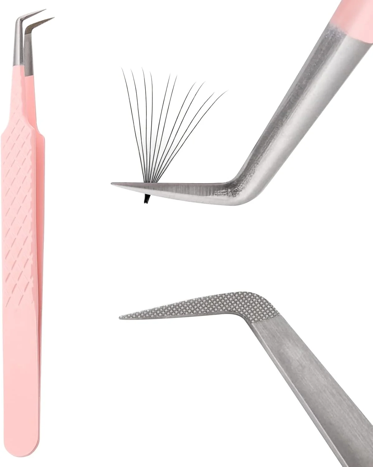 موچین مژه WENDY LASHES برای اکستنشن مژه، موچین مژه نوک فیبری، موچین حرفه ای برای ساخت فن مژه، موچین اکستنشن مژه والیوم، استیل ضد زنگ (موچین 90 درجه صورتی، 1 عدد) موچین مژه WENDY LASHES برای اکستنشن مژه، موچین مژه نوک فیبری، موچین حرفه ای برای ساخت فن مژه، موچین اکستنشن مژه والیوم، استیل ضد زنگ (موچین 90 درجه صورتی، 1 عدد)