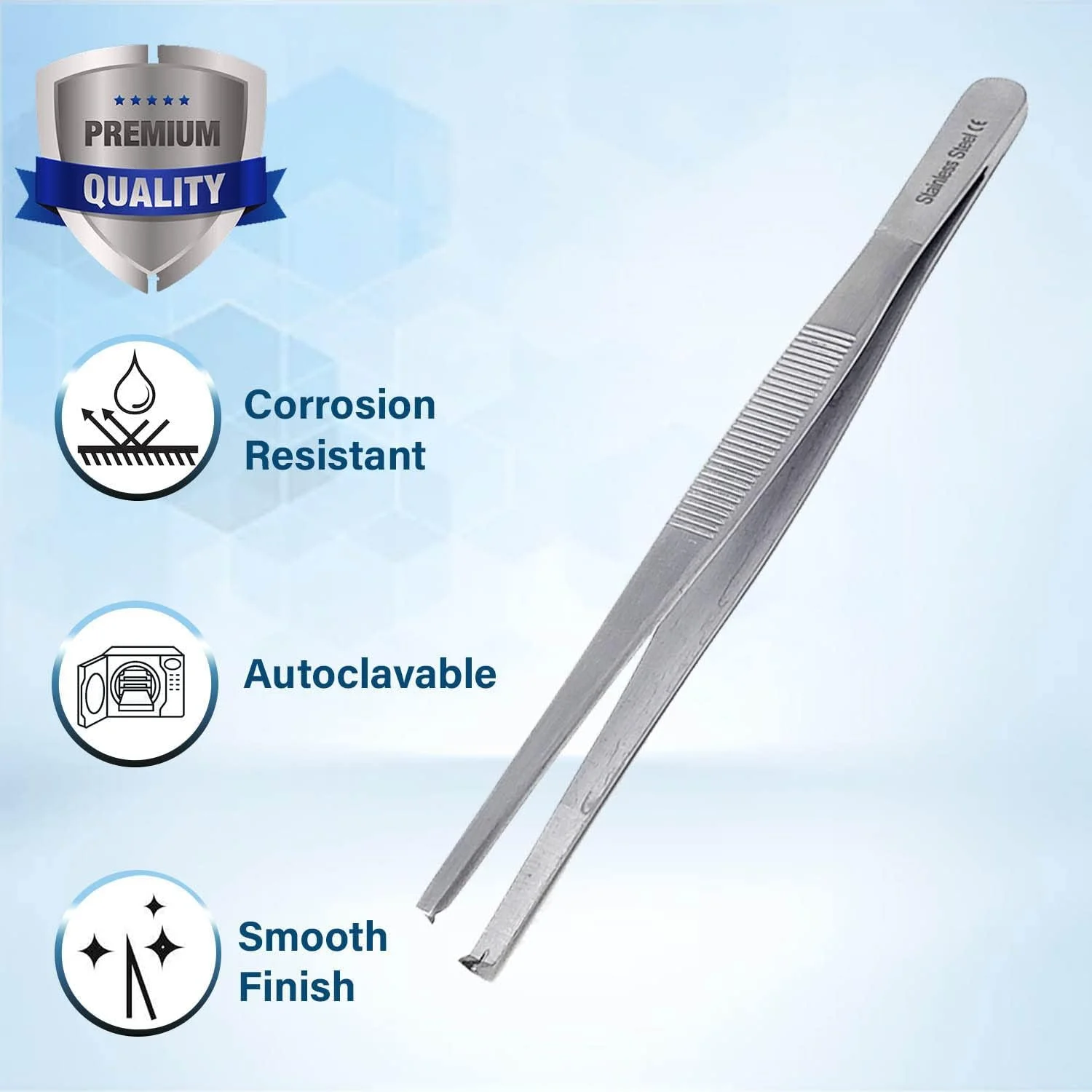 فورسپس شست انگشتی دندانه موشی 1x2 کخِر کُند دقیق A2Z SCILAB استیل ضد زنگ 6 اینچ (15.24 سانتی متر)، دسته آجدار راحت فورسپس شست انگشتی دندانه موشی 1x2 کخِر کُند دقیق A2Z SCILAB استیل ضد زنگ 6 اینچ (15.24 سانتی متر)، دسته آجدار راحت