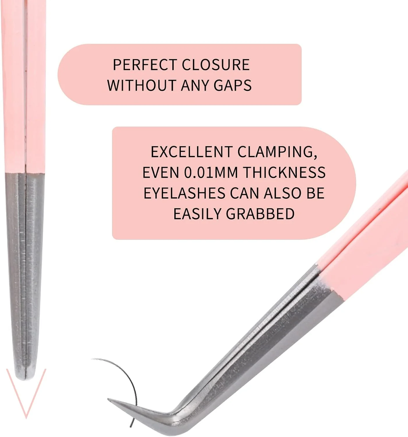 موچین مژه WENDY LASHES برای اکستنشن مژه، موچین مژه نوک فیبری، موچین حرفه ای برای ساخت فن مژه، موچین اکستنشن مژه والیوم، استیل ضد زنگ (موچین 90 درجه صورتی، 1 عدد)