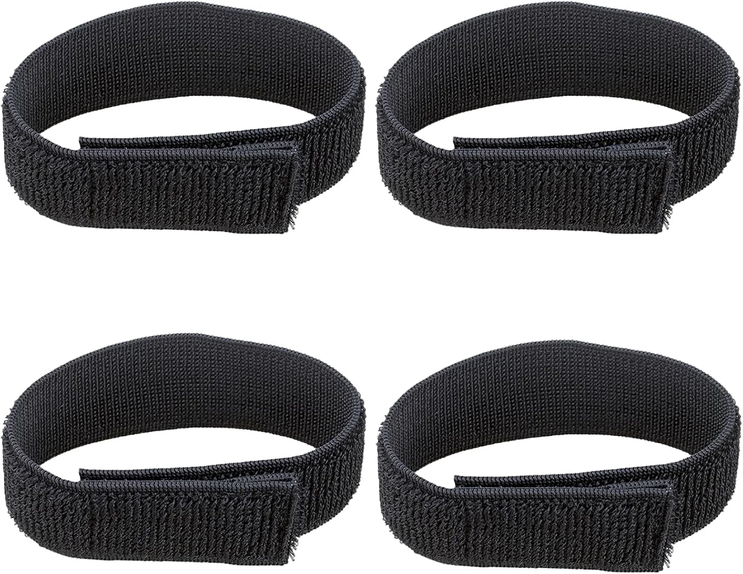 Pack of 4 Elastic Band Trouser Clips, Webbing Straps Velcro Straps Trouser Leg Clamp Bicycle Clip for Cyclists, Trouser Protection Bicycle Set, Trouser Clip for Trousers Velcro Fastening