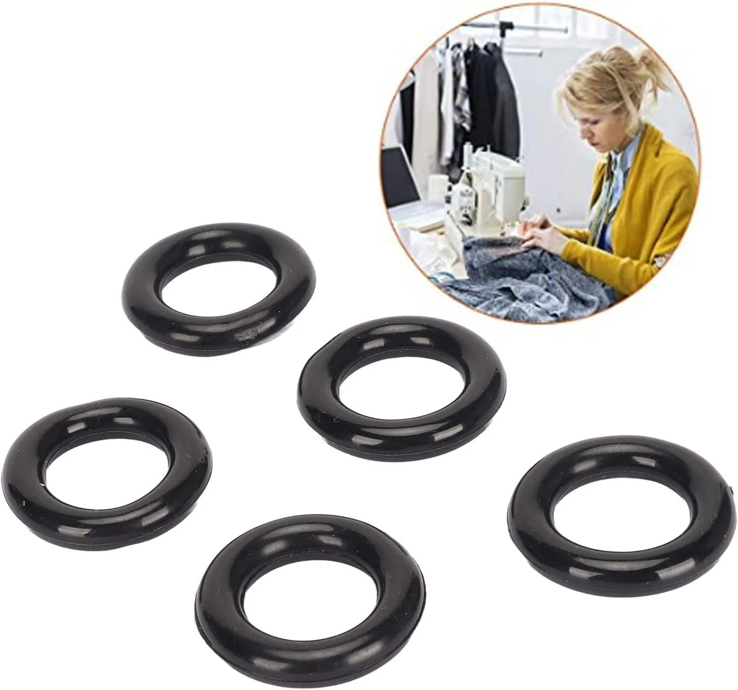 Elastic and Flexible Bobbin Winder Ring in Black Perfect for Replacement and Easy Bobbin Winding. Elastic and Flexible Bobbin Winder Ring in Black Perfect for Replacement and Easy Bobbin Winding.