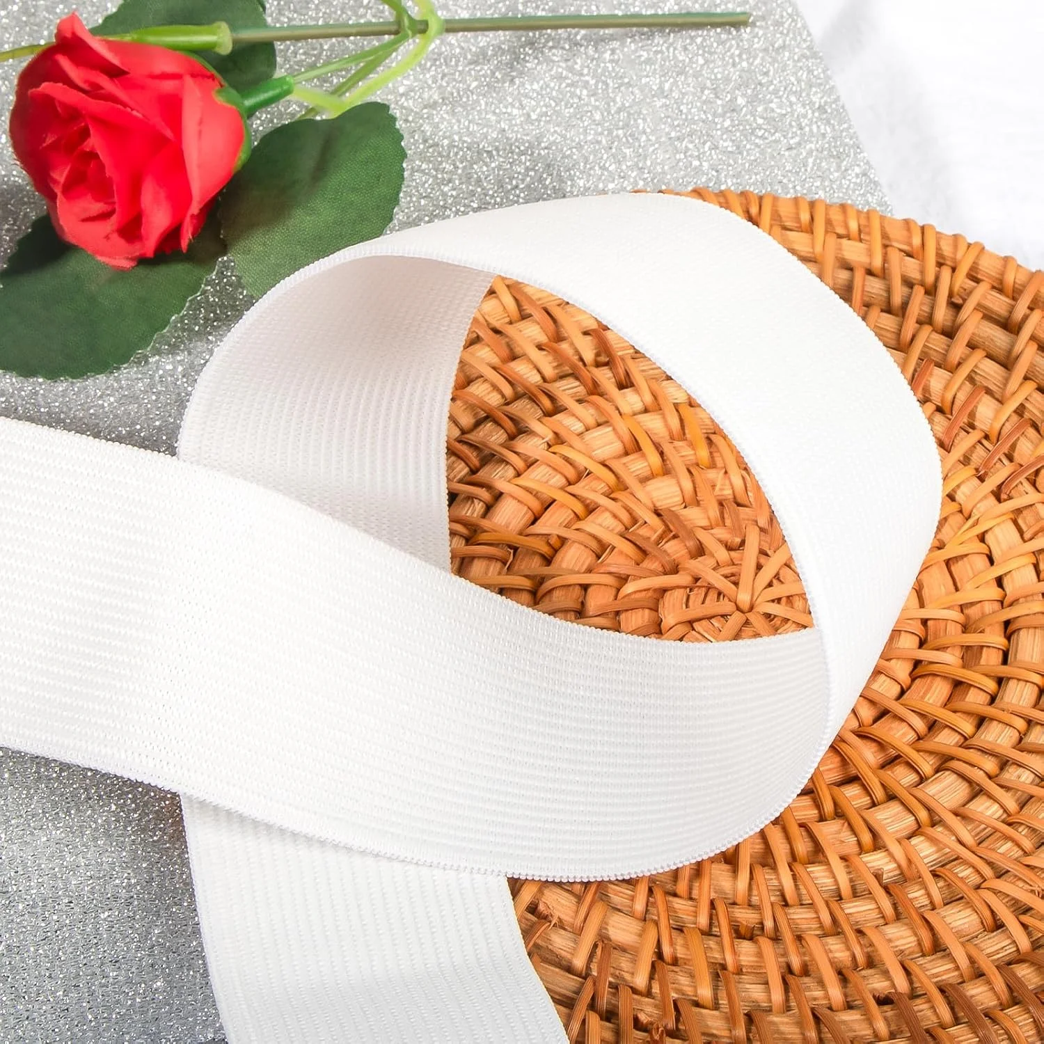 1.5 Inch Elastic Band for Sewing 16yards,3.8cm White Double-Side Sewing Elastic Waistband for Skirts Cloth 1.5 Inch Elastic Band for Sewing 16yards,3.8cm White Double-Side Sewing Elastic Waistband for Skirts Cloth