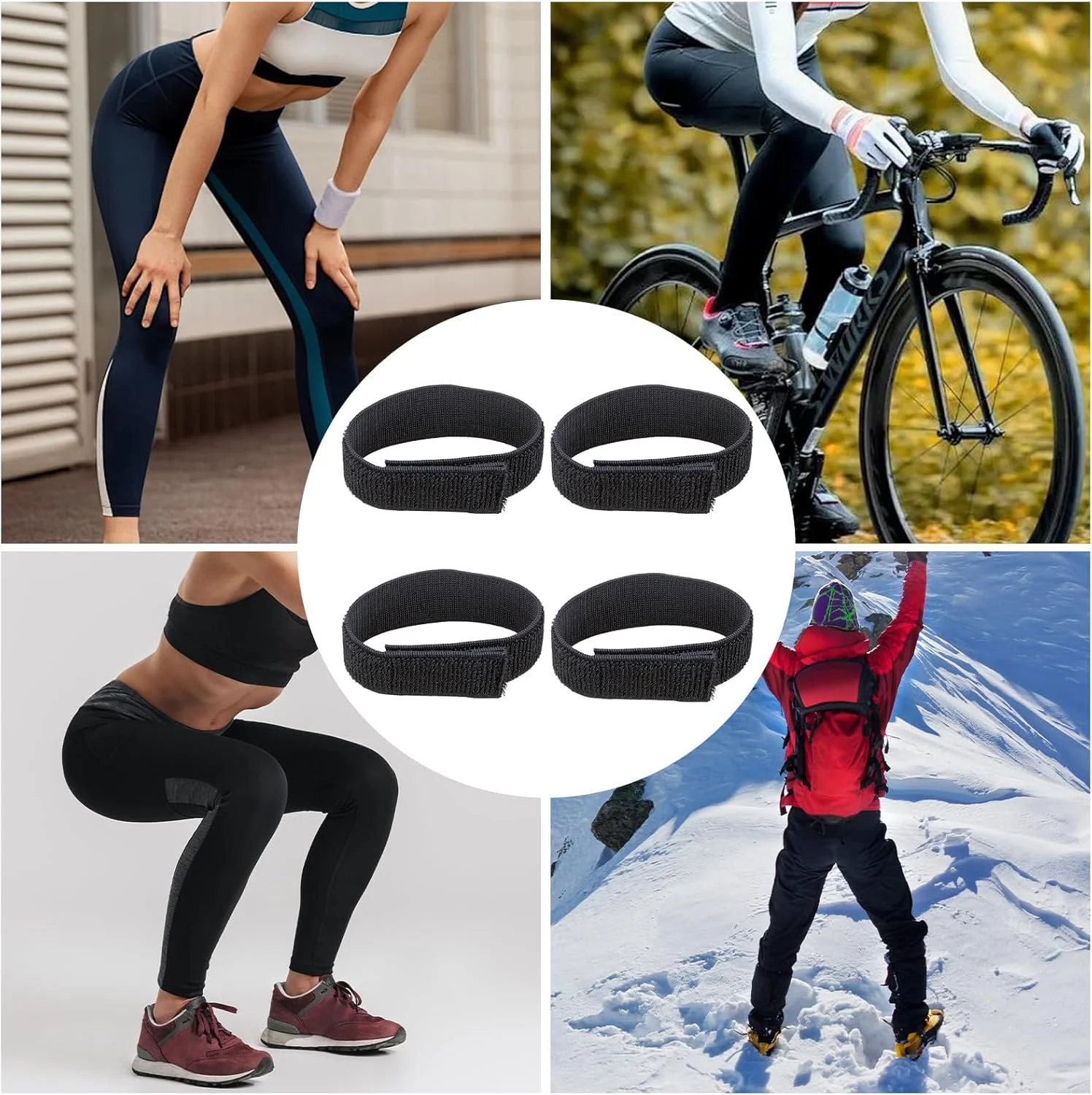Pack of 4 Elastic Band Trouser Clips, Webbing Straps Velcro Straps Trouser Leg Clamp Bicycle Clip for Cyclists, Trouser Protection Bicycle Set, Trouser Clip for Trousers Velcro Fastening Pack of 4 Elastic Band Trouser Clips, Webbing Straps Velcro Straps Trouser Leg Clamp Bicycle Clip for Cyclists, Trouser Protection Bicycle Set, Trouser Clip for Trousers Velcro Fastening
